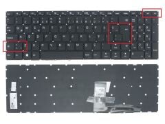 Lenovo uyumlu 80T300T6TX 80T300TETX Notebook Klavyesi, Laptop Tuş Takımı (Siyah TR)