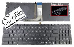 MSI MS-17E4 msi Uyumlu Notebook Klavye (Siyah TR) V1 / Beyaz ışıklı