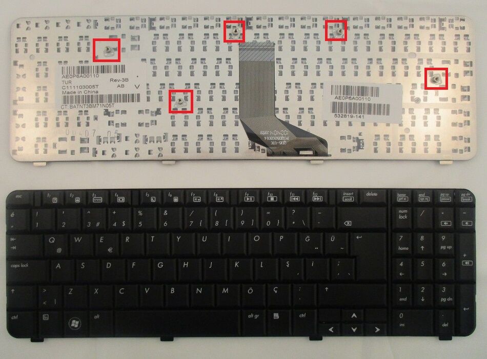 Hp Compaq CQ61-213TU CQ61-313NR Notebook Klavyesi Siyah TR