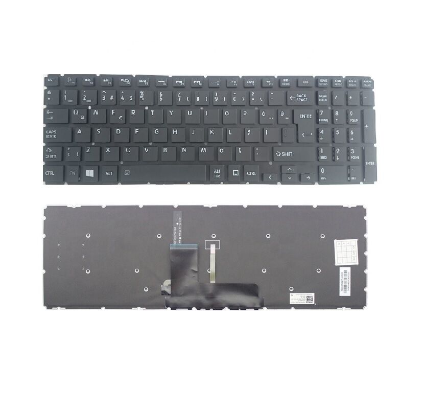 Toshiba C55-C-11R, C55-C-17F, C55-C-1C2 Klavyesi Siyah TR / ışıklı