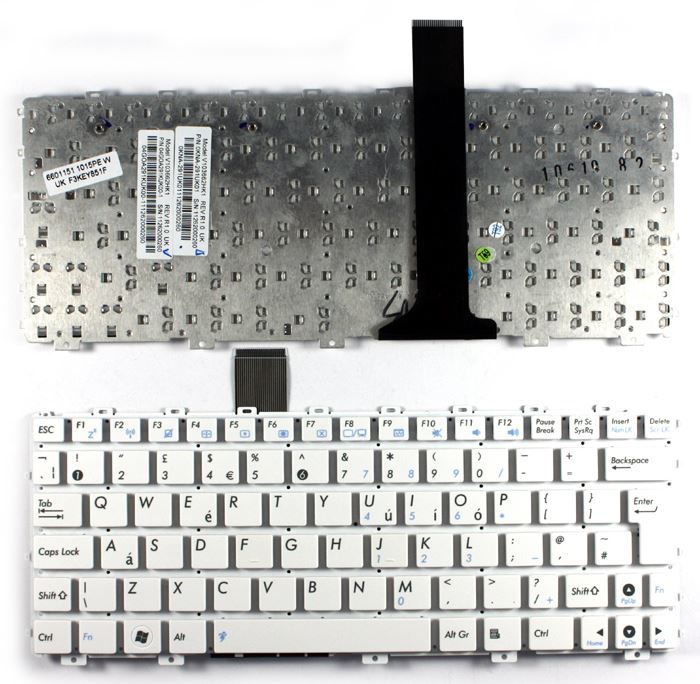 Asus Eee Pc X101H-BLK066S, Notebook Klavyesi - Beyaz - TR