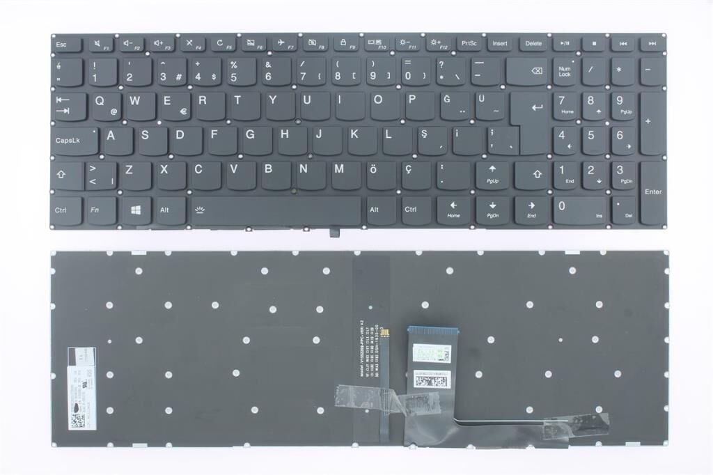 Lenovo uyumlu 80SR0082TX, 80SR0084TX Notebook Klavyesi, Laptop Tuş Takımı (Siyah TR) ışıklı