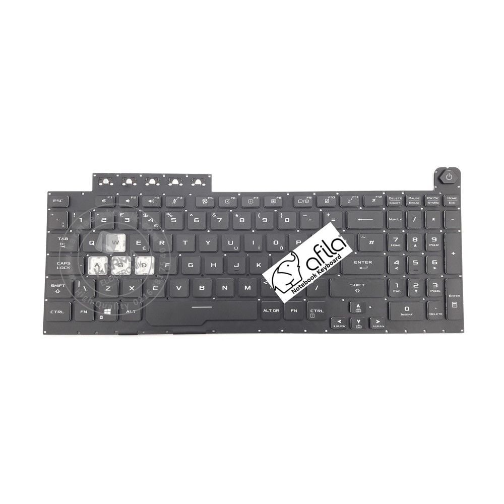 Asus Tuf Gaming F17 FX706HM-HX037T Notebook Klavyesi, Laptop Tuş Takımı (Siyah TR) RGB ışıklı