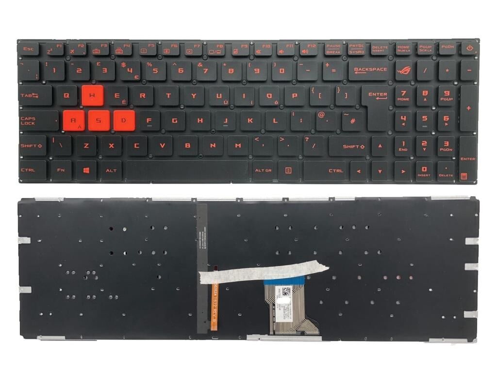 Asus GL502VS-FY307T Notebook Klavyesi, Laptop Tuş Takımı - Siyah TR Işıklı - Kırmızı - V1