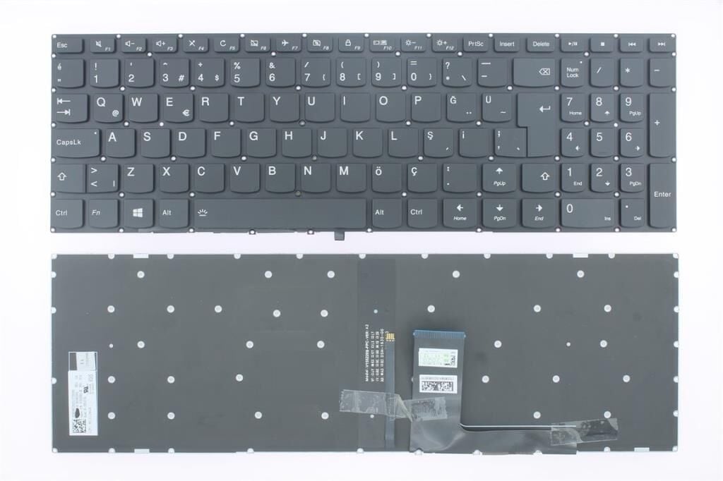Lenovo uyumlu ideaPad 310-15IKB, 310-15ISK Notebook Klavyesi, Laptop Tuş Takımı (Siyah TR) ışıklı