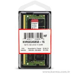 Kingston 16GB DDR5 5600MHz CL46 SODIMM Notebook Ram, Bellek (KVR56S46BS8-16)