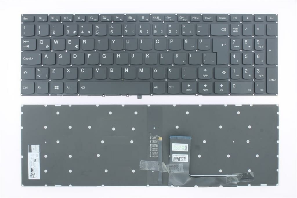 Lenovo uyumlu NSK-BV0SN 0T, NSK-BV2SN 0T Notebook Klavyesi, Laptop Tuş Takımı (Siyah TR) ışıklı