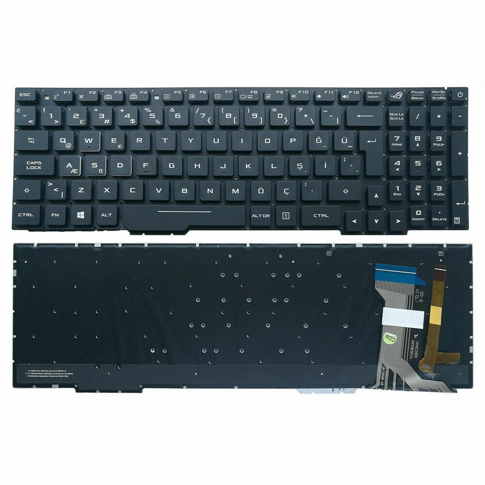 Asus GL753VE-GC168T GL753VE-GC095T Notebook Klavye - Siyah - TR - Işıklı - Ver.1