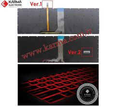 MSI GV62 7RD-1617XTR msi Uyumlu Notebook Klavye (Siyah TR) V1 / Kırmızı ışıklı