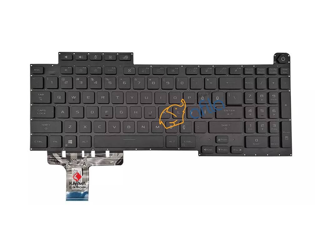 Asus Rog Strix G17 G713QE uyumlu Notebook Klavyesi (Siyah TR) ışıklı - Ver.2 - Per-Key RGB