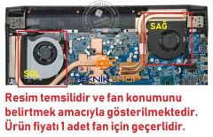 Monster N550RC, N850HK, N870HC Notebook Fanı, Ver.2 / Sağ (1 Adet)