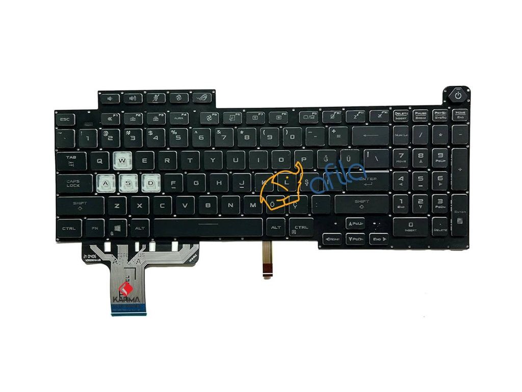 Asus G713R Notebook Klavyesi, Laptop Tuş Takımı (Siyah TR) Backlit - Ver.1 (4-Zone RGB)