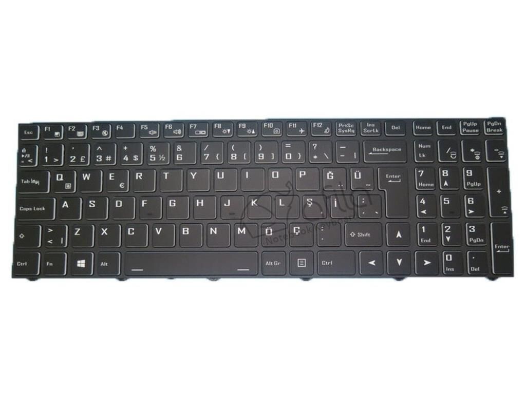 Monster Abra A5 V21.6 Uyumlu Notebook Klavyesi, Laptop Tuş Takımı (Siyah TR) RGB ışıklı