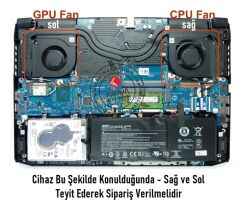 Acer Nitro 5 AN515-55-59TA Uyumlu Notebook Cpu Fanı V1 (Sağ) - 5V