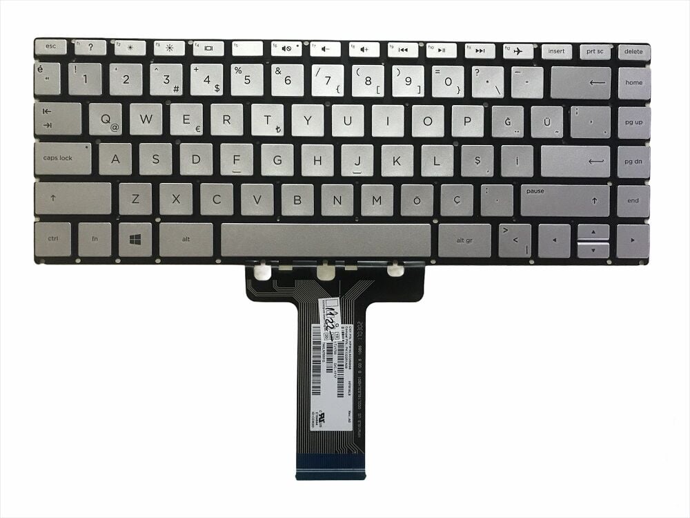 Hp 14-Dk0010Nt 14-Dk1013dx Notebook Klavyesi (Silver-Gri TR)