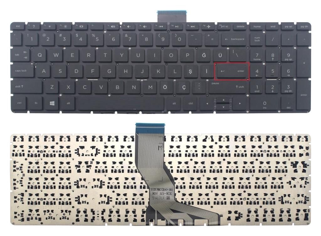 HP 15-bw037nt (2CL69EA) Notebook Klavyesi, Tuş Takımı (Siyah TR)