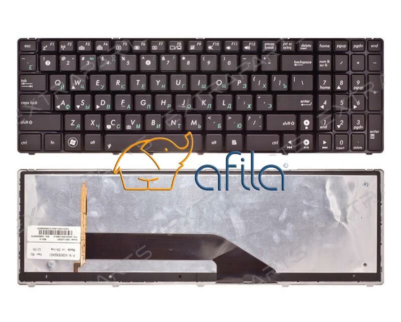 Asus F52, K50, K50IN, K51, K60, K61, K62, K70, K72, NSK-UGQ01 Notebook Klavyesi Siyah US / ışıklı
