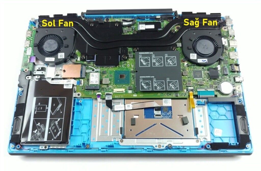 Dell G5 15 5505 G515 Notebook Fanı Sağ - Sol SET (Takım) 0F3DF0 0PC01D HJXMH