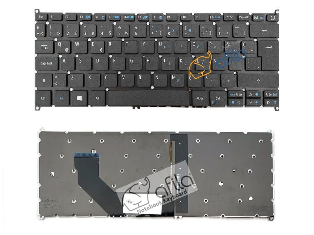 Acer Swift 3 SF314-41, SF314-41-R3C6, SF314-41-R55W  Klavyesi Siyah TR ışıklı