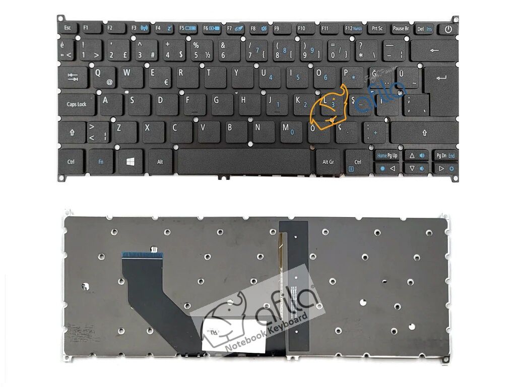 Acer Swift 3 Sf314-52-30Kh, Sf314-52-32Pc Notebook Klavyesi Siyah TR ışıklı