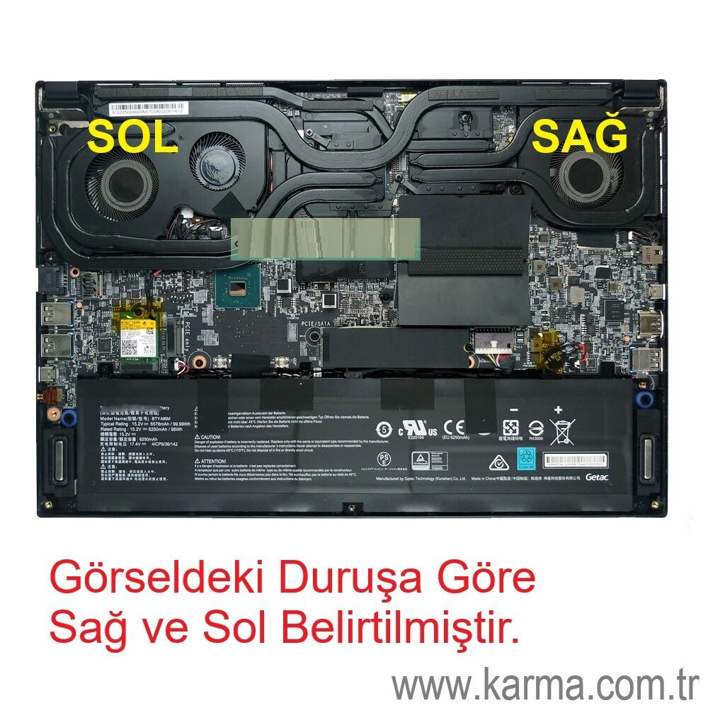MSI GS66 Stealth 10SF-462TR Uyumlu Notebook Gpu-Vga Fan - Ekran Kartı Fanı - Ver.2 - Sol