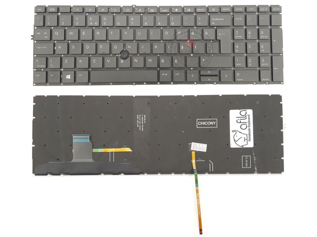 Hp EliteBook 850 G7, 855 G7 Notebook Klavyesi, Laptop Tuş Takımı (Siyah TR) ışıklı / KL1019LD
