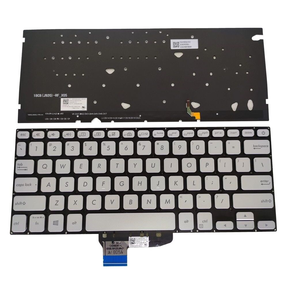 Asus X430U Notebook Klavyesi - Silver - TR - Işıklı