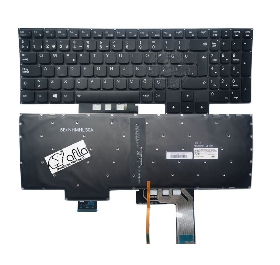 Lenovo 82K100CWTX, 82K100KDTX Notebook Klavyesi, Siyah TR - ışıklı Ver.1