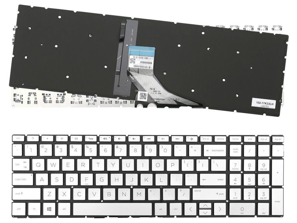 Hp Pavilion X360 15-cr0056wm 15-cr0060nia uyumlu Klavye, Tuş Takımı (Silver, Gri TR) ışıklı