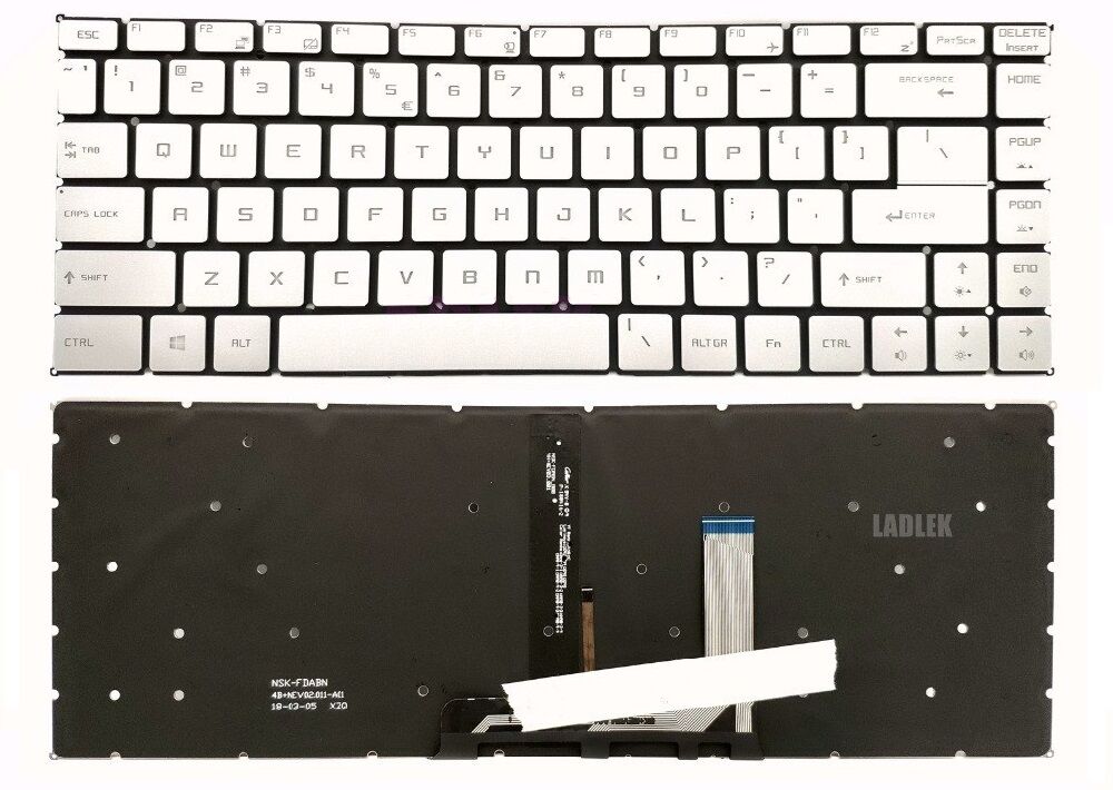 MSI WS65 9TL Notebook Klavye - Tuş Takımı / Silver, Gri TR