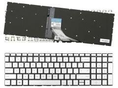 Hp Pavilion X360 15-cr0161nb 15-cr0163nb uyumlu Klavye, Tuş Takımı (Silver, Gri TR) ışıklı