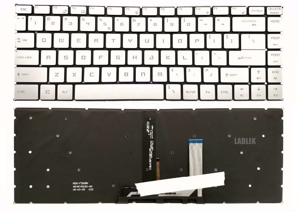 MSI GS65 Stealth 9SF-419XTR msi Notebook Klavyesi - Gümüş  - TR - Işıklı