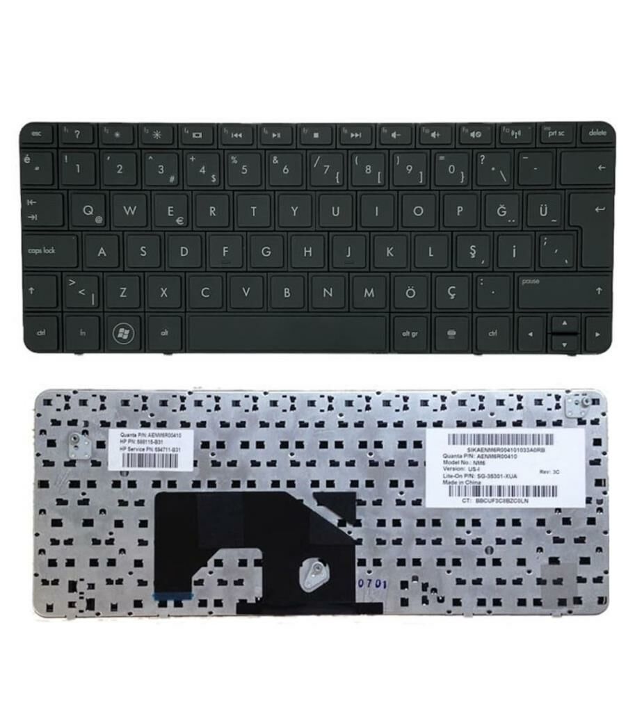 Hp Mini 210-1073NR 1076NR 1070NR Klavye (Siyah TR)