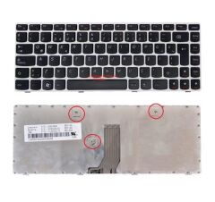 Lenovo B470 V470 G470 Z470 Serisi Notebook Klavyesi (Siyah TR) Gri Çerçeveli