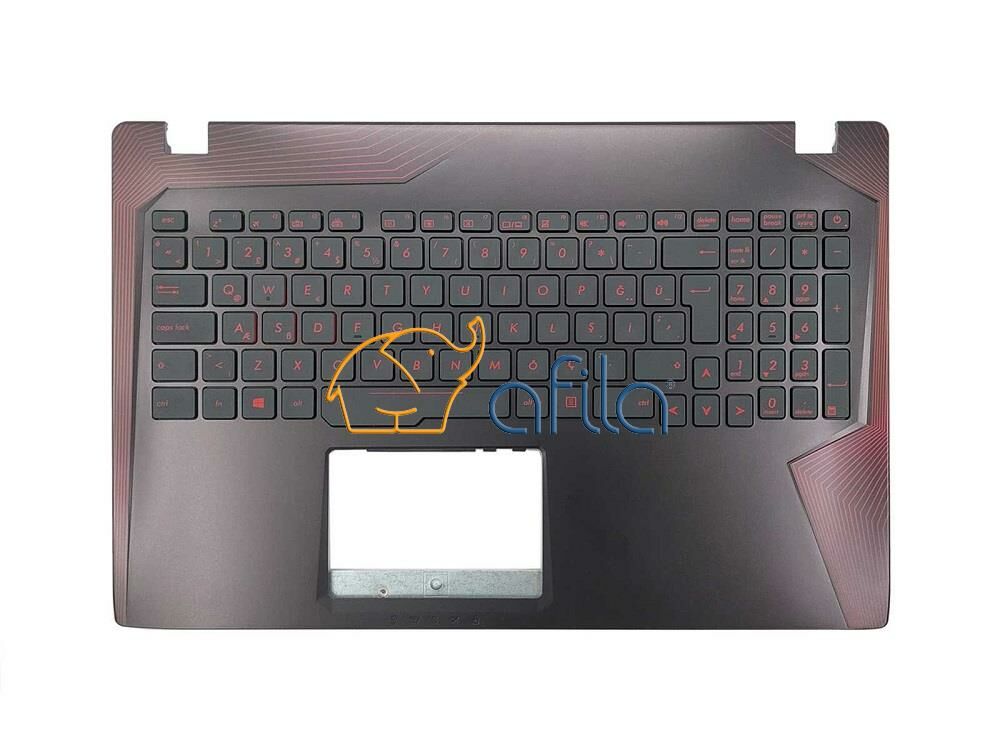 Asus GL553VD-DS71 Notebook Klavyesi Üst Kasa (Siyah TR) Işıklı - Ver.1 Kırmızı Tuşlu