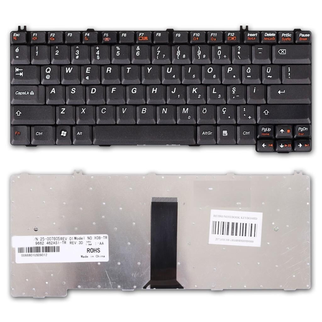 Lenovo 3000 C100 C200 N100 Notebook Klavyesi / Siyah TR