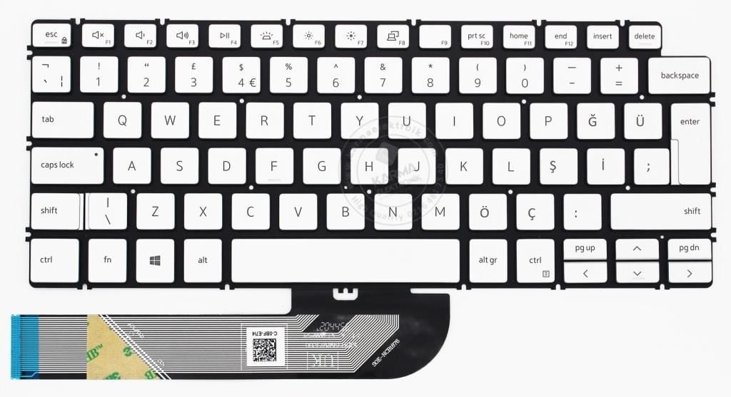 Dell inspiron 7391 7491 7490 Notebook Klavye - Tuş Takımı / Gri - TR ışıklı