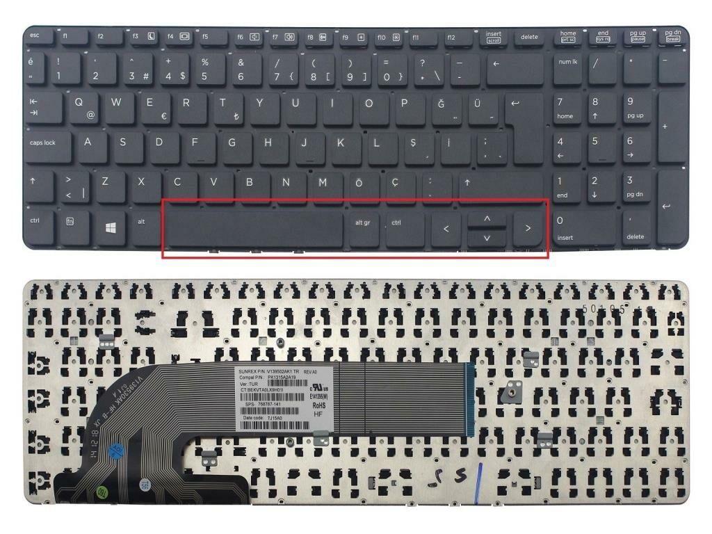 Hp 9Z.N9KSC-C0T 7J1520 Notebook Klavyesi - Takımı (Siyah - ÇERÇEVESİZ)