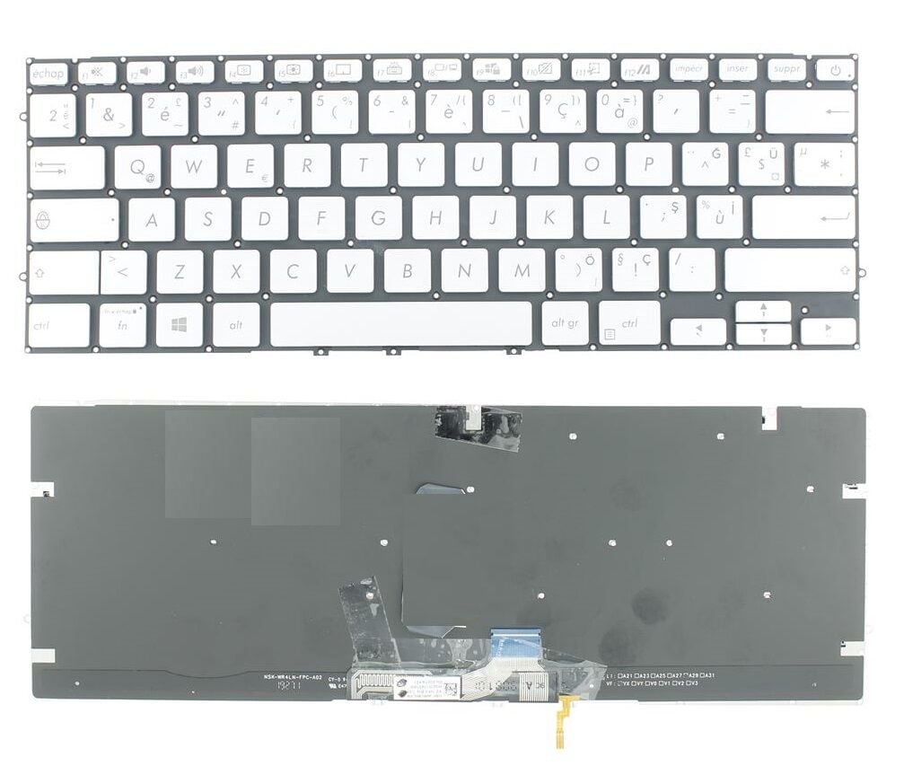 Asus UX431F, UX431Fa, UX431FL, UX431Fn Notebook Klavye - Tuş Takımı / Silver - TR - Backlit
