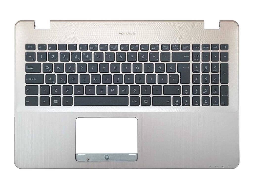 Asus X540NA-GQ063Z1 X540NA-GQ063 Notebook uyumlu Gri Üst Kasa Siyah Klavye TR (SET)