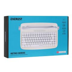 Everest KB-BT85 RETRO SERIES Fildişi Bluetooth Daktilo Q Mac/Win/Android/Ios Uyumlu Kablosuz klavye