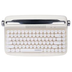Everest KB-BT85 RETRO SERIES Fildişi Bluetooth Daktilo Q Mac/Win/Android/Ios Uyumlu Kablosuz klavye