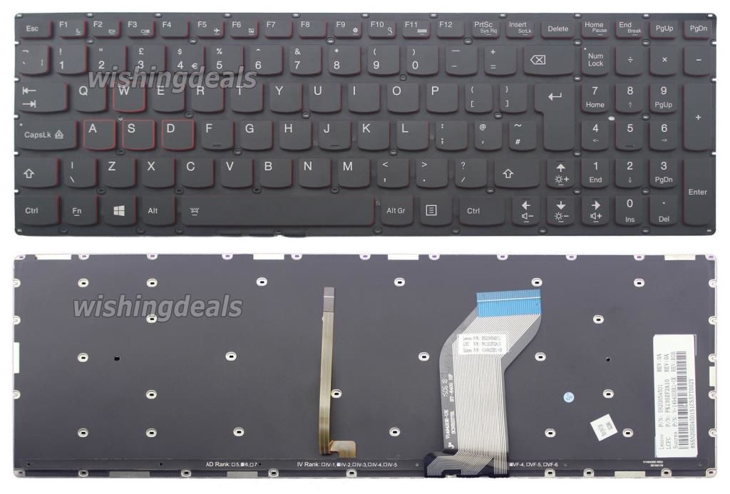 Lenovo IdeaPad Y700-15ISK Notebook Klavyesi, Laptop Klavyesi (Siyah TR) Işıklı