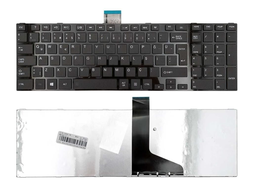 Toshiba Satellite Pro L870-127, L870-12W uyumlu Notebook Klavyesi (Siyah TR)