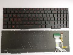 Asus ROG Strix FX53VE Notebook Klavye - Siyah - TR - Işıklı - Ver.1 - Kırmızı Tuş
