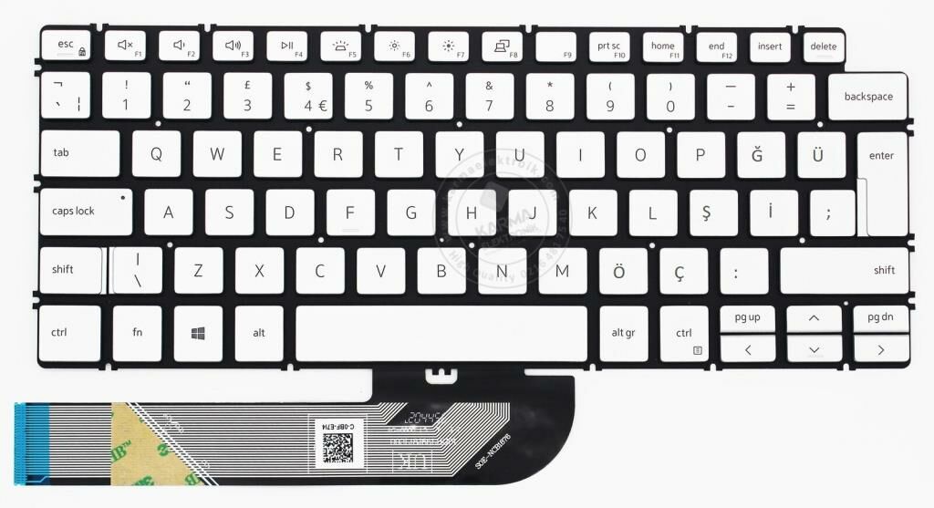Dell Vostro P116G001 (5490) Notebook Klavyesi Işıklı Silver Gri TR