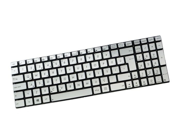 Asus X543MA-DM1098 Uyumlu Notebook Klavyesi, Laptop Tuş Takımı (Silver, Gri TR)