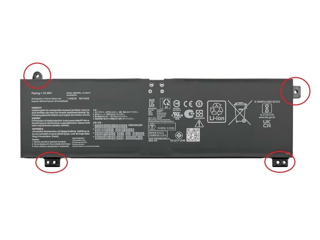Asus ROG Strix G17 G713PI-LL102 uyumlu Notebook Bataryası, Laptop Pili - Ver.2