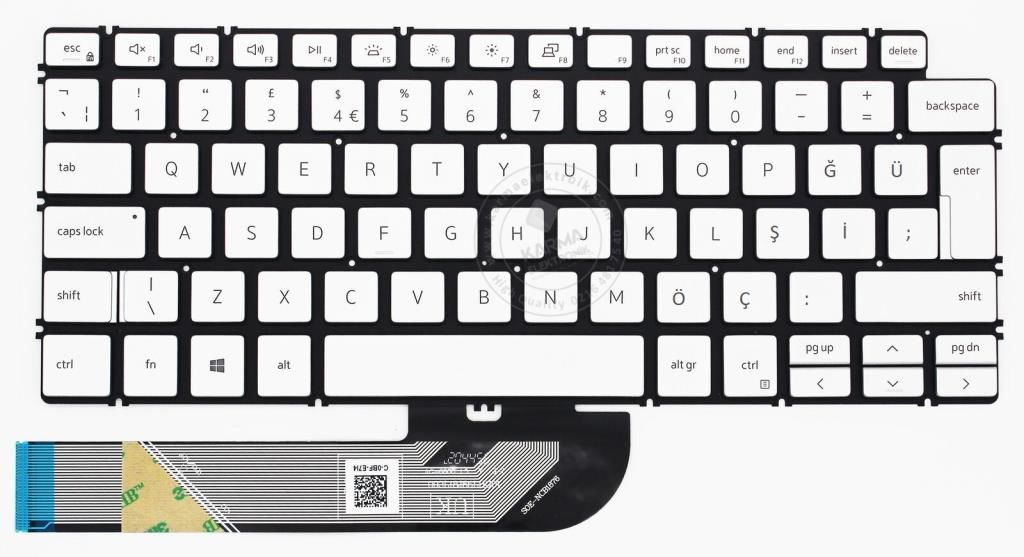 Dell Vostro P130G002 Notebook Klavyesi Işıklı Silver Gri TR