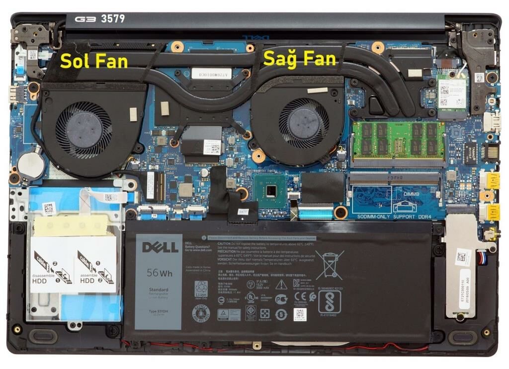 Dell CN-0TJHF2 Notebook Cpu Fanı V1 (Sağ Fan)